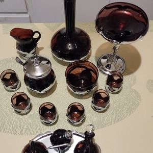 1930s Amethyst Krome-Kraft Farber Bros. 15 piece sets